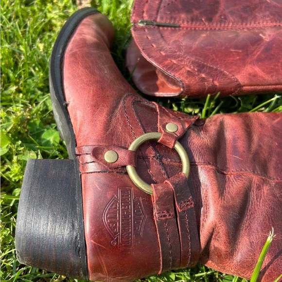 Harley Davidson Leather Boots in Brown Marlene - Picture 2 of 4